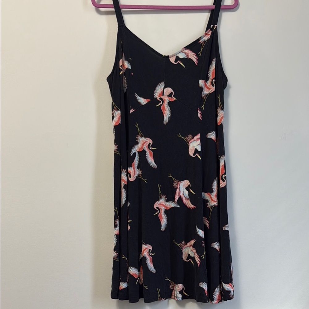 Torrid Black Dress with Bird Pattern